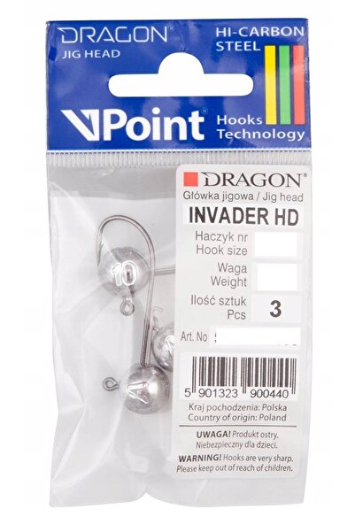 NO BRAND Jighead DRAGON V-Point Invader HD PDF-518-050-030 3/0 5g (3 buc.)