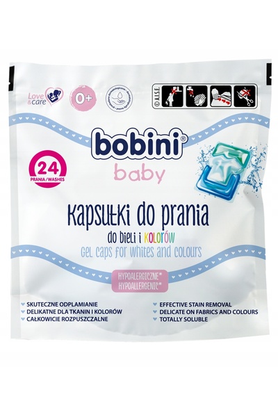 NO BRAND Capsule de spălat BOBINI Baby - 24 buc.