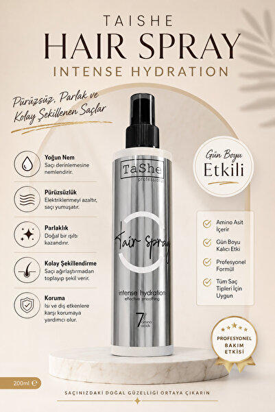 tashe Professional Hair Spray – Yoğun Nem & Pürüzsüz Görünüm