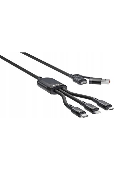 innature Cablu 6 în 1 XLINE 1.2 m UC12K3C-ACDLC Negru