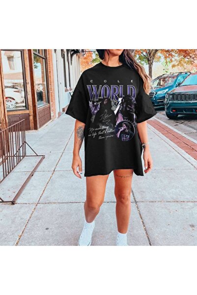 JANTIL MODA Μαύρο γυναικείο μπλουζάκι με στάμπα σε oversized γραμμή και μακρύ...
