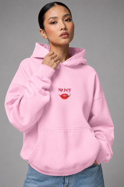 The Champ Clothing Women's Oversize Sweatshirt Hoodie Spicy Mood Pink – Hoode...