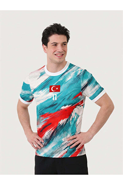 Sekiz Numara Erkek Karışık Desen Taarruz Türkiye Milli Forma T-Shirt