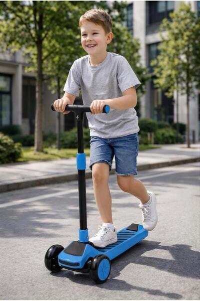 Tıfıl Toys 3 Tekerlekli Çocuk Scooter 4 Kademeli Ayarlanabilir Işıklı ve Müzi...
