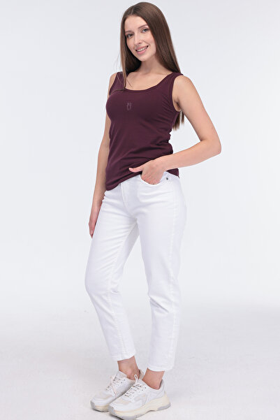 Chardin Kadın Bordo Bisiklet Yaka Basic Atlet