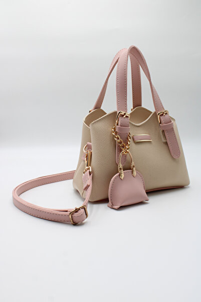 LASSO Women's Cream Powder Crossbody Hand and Shoulder Bag with Front Accesso...