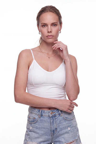 cemo Women's Cross-Strap Detailed Strappy Sports Bra