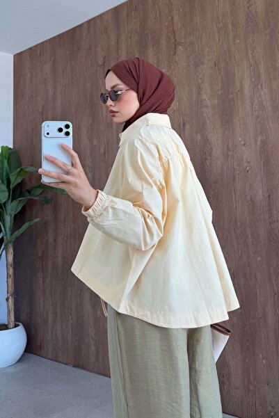 Hazamoda Oversize Poplin Gömek Yellow