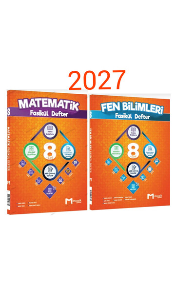 Mozaik Yayınları 8. Sınıf Matematik Fen Bilimleri Fasikül Defter 2'li Set YENİ