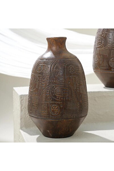 Generic Afro Terracotta Vase - 30 cm