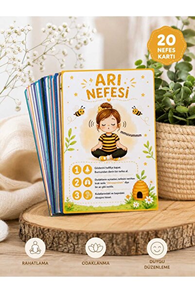 Hediyelendir Çocuk Nefes Kartları - Cep Boy Eğitici Sakinleşme Ve Odaklanma E...