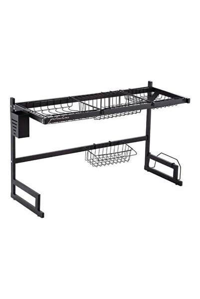 Fashionhome Multi Layer Kitchen Sink Drain Board Rack Black 34x85x89cm