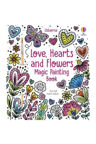 Usborne Carte pentru copii - Carte magică de pictat cu dragoste, inimi și flori