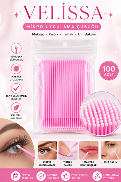 velissa Microbrush İpek Kirpik Ve Microblading Fırçası , Lash Lift 100 Adet