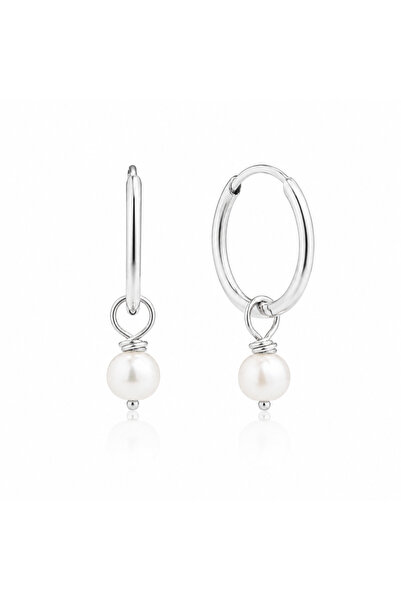 LİNOVE JEWELLERY Gümüş inci küpe, 925 ayar gümüş inci küpe, sallantılı gerçek...