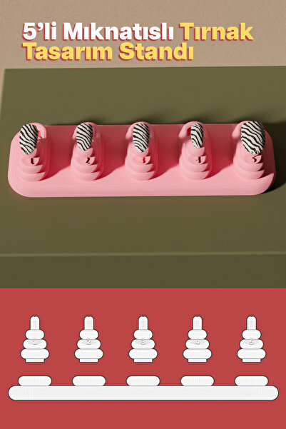 Colekt 5’li Mıknatıslı Protez Tırnak Standı | Nail Art Tasarım ve Sergileme T...