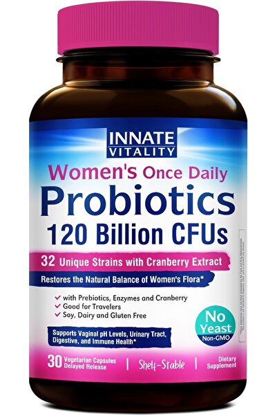 Innate Vitality Women's Probiotics, 120 Billion CFU, 32 Tested Strains, Probi...
