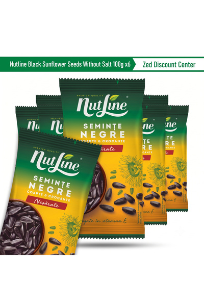 Nutline Semințe de floarea-soarelui negre fără sare 100g x6