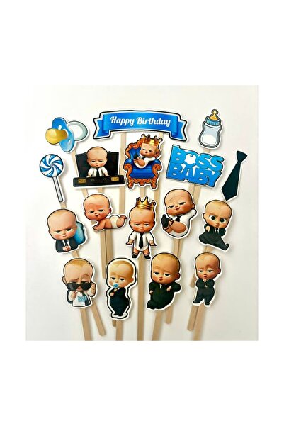 DecoParty Set de decorațiuni pentru tort – Tematică BABY BOSS, 17 piese, Cart...