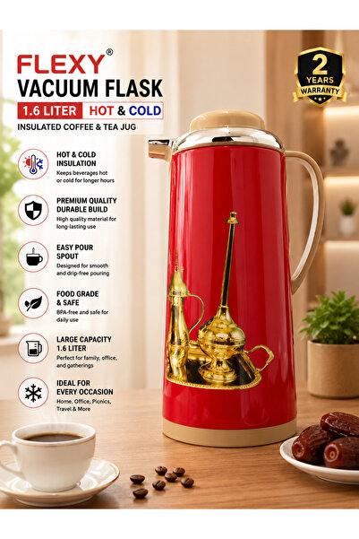 flexy 1.6L Vacuum Flask | Hot & Cold Insulated Coffee & Tea Jug