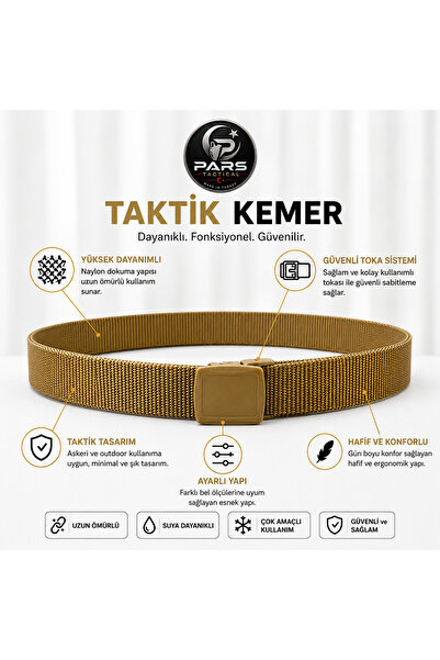 pars tactical Beige Plastic Buckle Covered Anti-Slip Belt Bandolier - Kml Model