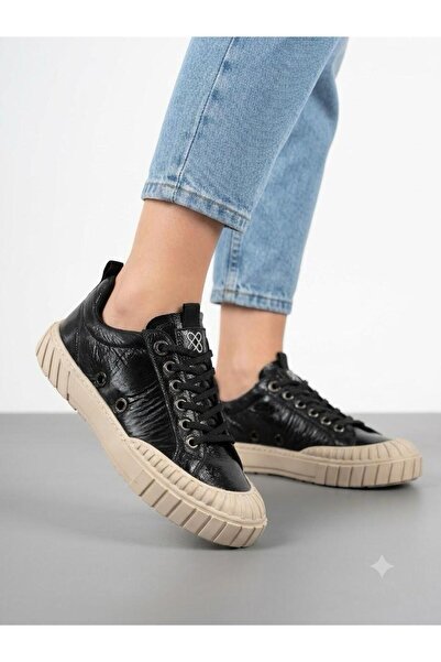 Lütfi Women's Black Sneaker Orthopedic Soft Sole Walking Shoes