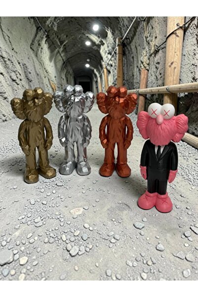 MER3D KAWS SET ALTIN,GÜMÜŞ,BAKIR VE PATRON 20 CM BOYALI