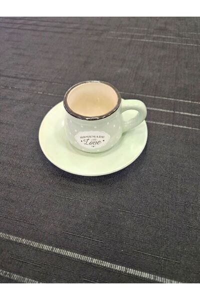 MİMSEGÜN DEKOR Green Coffee Cup with Polka Dots