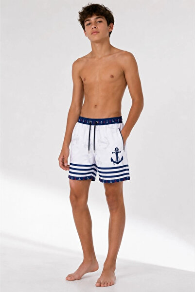 Asmedo Children's Premium Swim Shorts with Zipper Pockets and Mesh Lining - W...