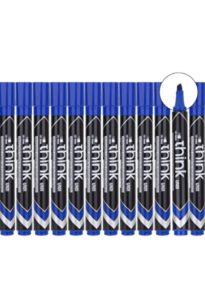 Deli Permanent Marker U101-30, 1.5-5mm Chisel Pack of 2 (24pcs Blue)