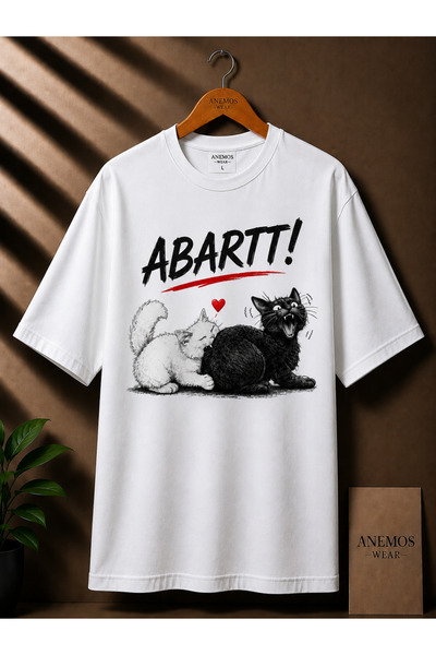 ANEMOS Wear  "ABARTTI!" Πολυτελές Unisex Μπλουζάκι με Λευκό Τυπωμένο Χιούμορ ...