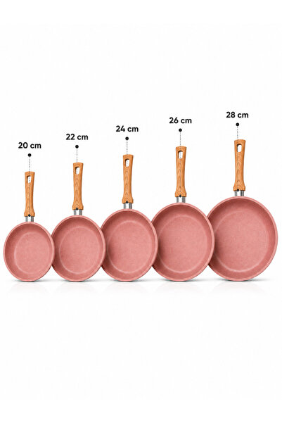 OEM HomeRoy – Set 5 Tigăi, 20 cm – 22 cm – 24 cm – 26 cm – 28 cm