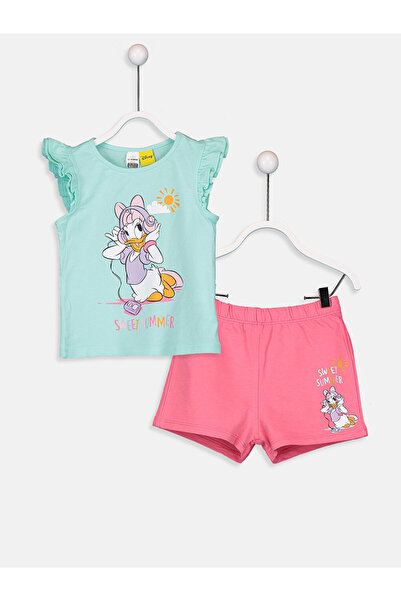 LC Waikiki Tricou și pantaloni scurți pentru fetițe, cu imprimeu Daisy Duck