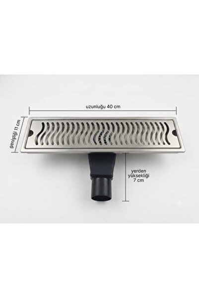 aquaflowsuzgecpro PASLANMAZ ÇELİK DUŞ KANALI 11X40 CM