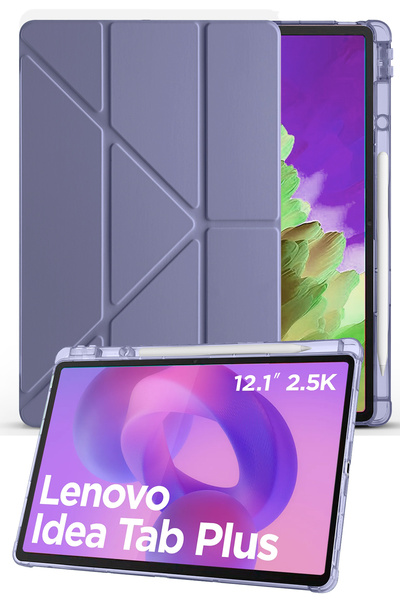 Nezih Case Lenovo Idea Tab Plus 12.1 İnç Uyumlu Tri-Folding Kalem Bölmeli Uyk...