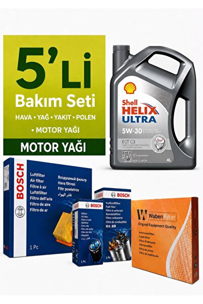Bosch Peugeot 301 1.6 Bluehdi Dizel Filtre Bakım Seti-Shell Helix Ultra ECT 5...