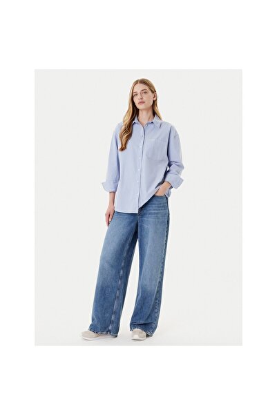 Guess Jeans Cămașă de damă W4YH22WGCF1 Albastru