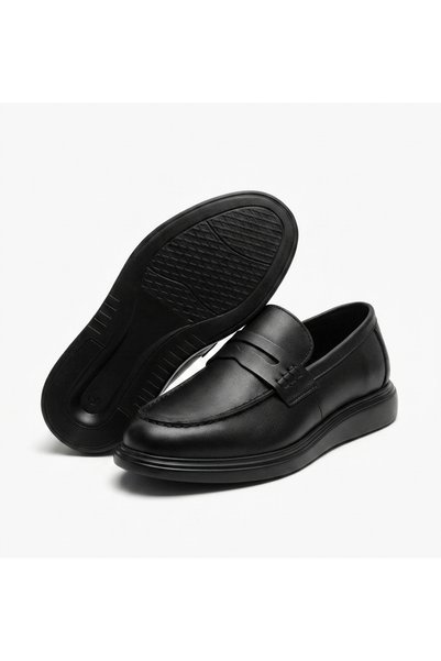 ERDOĞAN TULGAR Genuine Leather Light Poly Sole Top Quality Design Odorless Black Classic Shoes Te0103