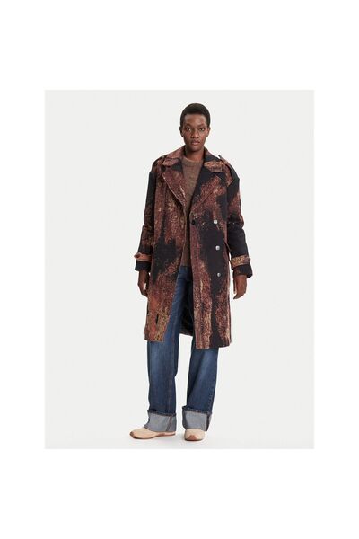 Desigual Palton de tranziție pentru femei 25WWEW05 Maro
