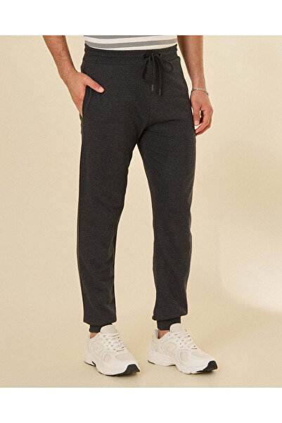 REDTAG Men Charcoal Basic Track Pants