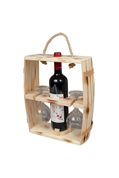 LimArt Suvenir Minibar Traditional Romania - Suport din Lemn Tip Butoi cu Sti...