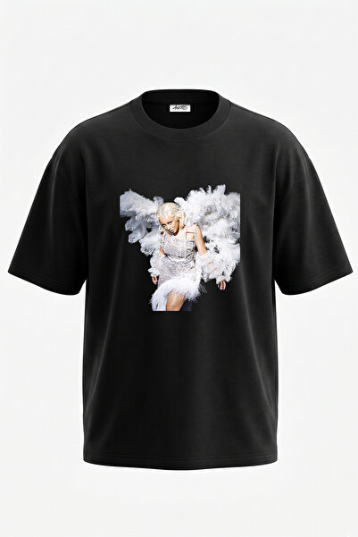 Anetos Doja Cat_5 dizajn, štampana oversize crna majica