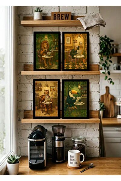 Harika bir ev Kitchen Table |   Cute Animals Mdf Table Set for the Coffee Cor...
