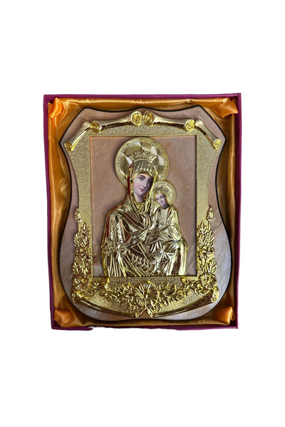 Zenorius Wooden icon C020 with gilded frame Mother and Child