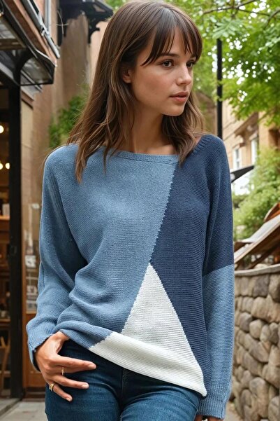 Moda4x4 Women's Clothing Blue Color Patterned, Flowy Comfortable Cut, Loose K...