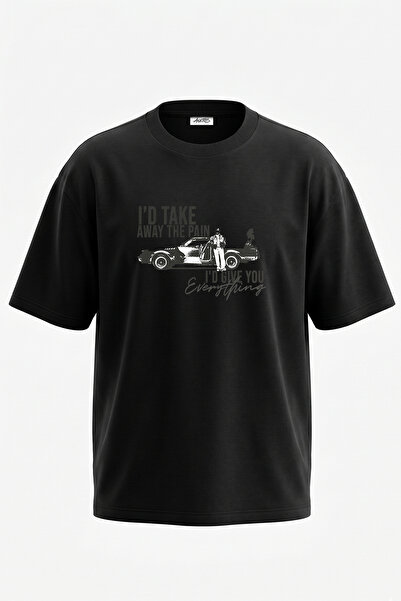 Anetos Μαύρο μπλουζάκι με στάμπα Gta Vice City Design σε μεγάλο μέγεθος