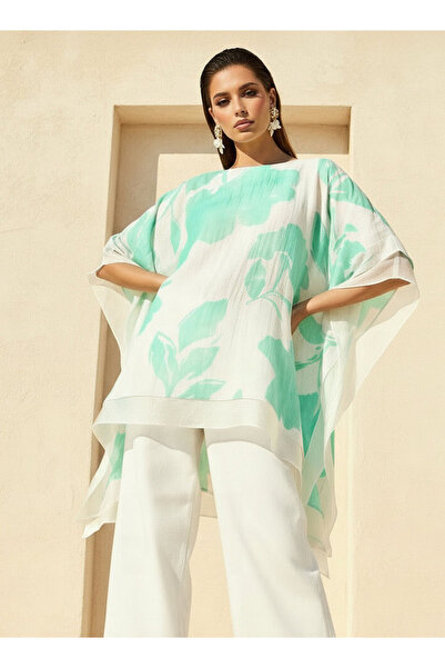 FAV ASYMMETICAL MAXI CREPE TOP