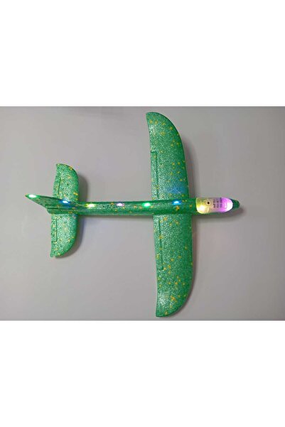 Genel Markalar Strafor Köpük Uçak Led Işıklı 37 Cm Yeşil Renk