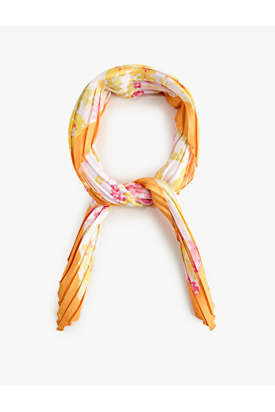 Koton Pleated Satin Square Scarf Bandana
