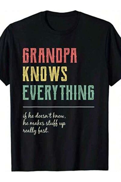9TAY تي شيرت كلاسيكي بطبعة "Pops Knows Everything" - هدية عيد الميلاد المضحكة...